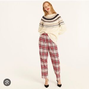 J.CREW Tapered-leg Wool Pant in Vintage Plaid sz.0